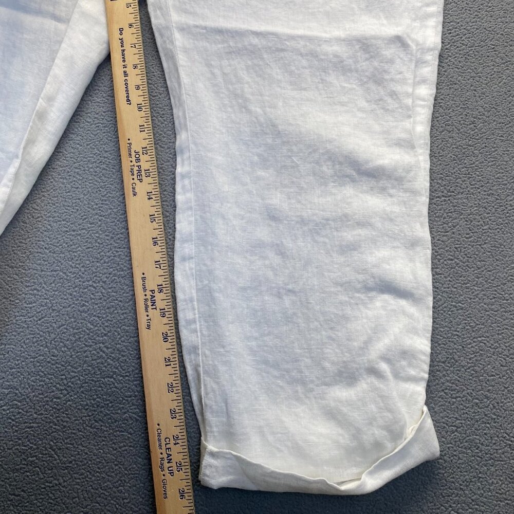 Ellen Tracy Company‎ White 100% Linen Wide Leg Pull on Pants Womens Size XLarge - Picture 7 of 12